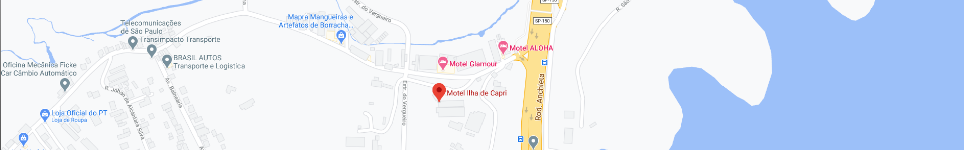 mapa de localização do motel